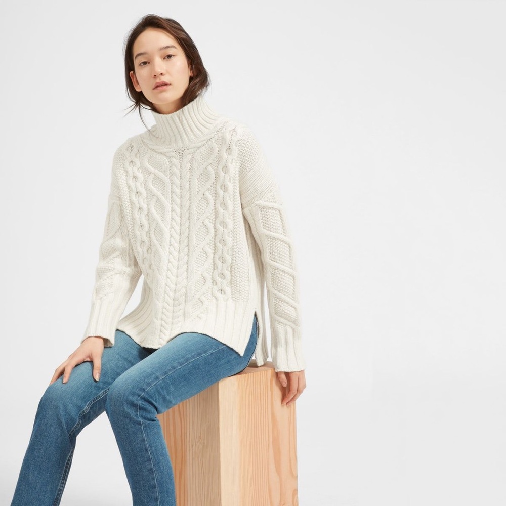 Everlane oversized cable turtleneck